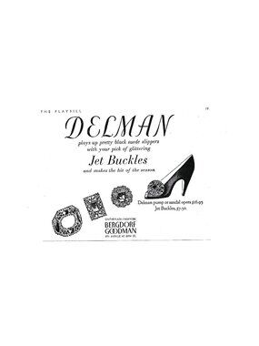 Print Ad Delman Pumps Fashion Art Deco Buckles Bergdorf Goodman 1940s Vintage